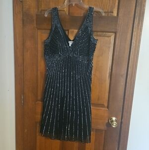 Prelude Black Sparkle Dress With Detailed Beads.